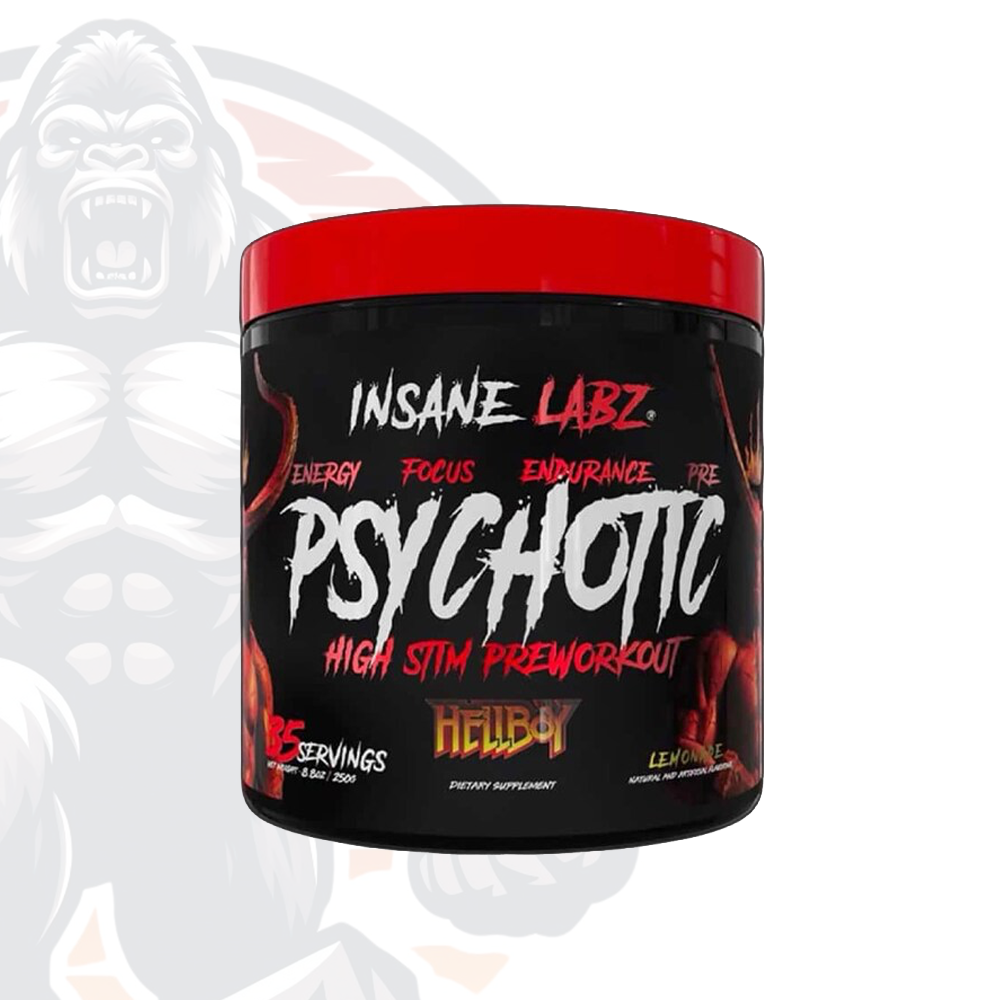 Compra Insane Labz Psychotic Hellboy Pre-Workout al mejor precio. Preentreno de alta estimulación para energía extrema, enfoque y resistencia.