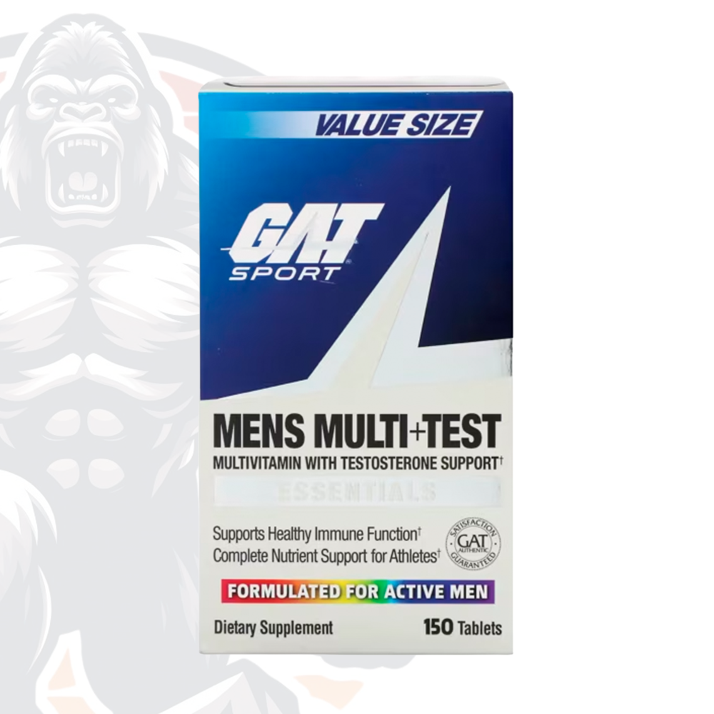 Compra GAT Sport Men's Multi-Test 150 tabletas al mejor precio. Multivitamínico para hombres con soporte de testosterona y rendimiento físico.