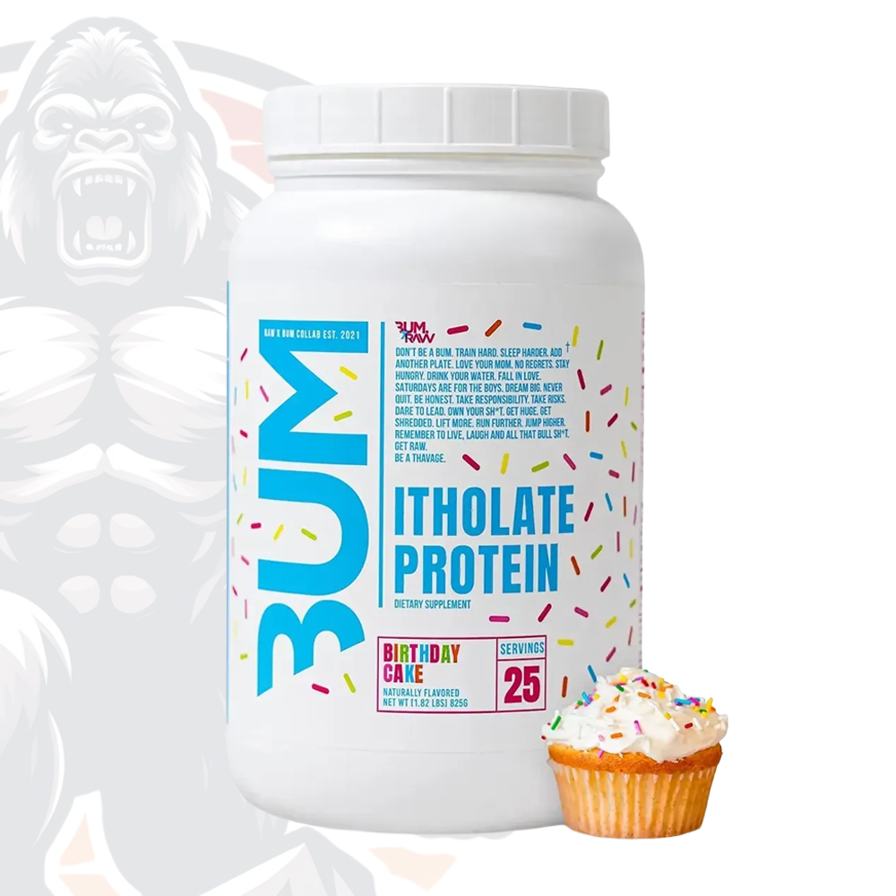 Compra Raw CBum Itholate Protein sabor Birthday Cake 25 porciones al mejor precio. Proteína aislada de suero de alta pureza para recuperación y masa muscular.